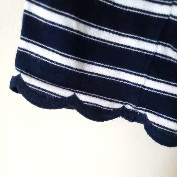 Kate Spade scalloped navy striped top - Picture 2 of 6